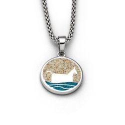 Anh�nger Ahoi "Bl�vand / Pferd" Strandsand / Steinsand blau