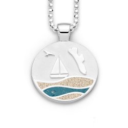 Anh�nger Strandwellen "Fan�" Strandsand / blauer Steinsand