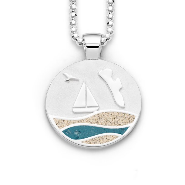 Anh�nger Strandwellen "Fan�" Strandsand / blauer Steinsand