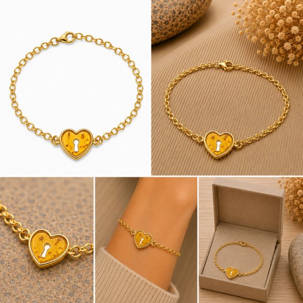 Entfesseln Sie die wahre Liebe � Edles vergoldetes Armband mit Bernsteinelementen