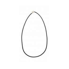 Halskde - Lder Bnd med slvls 45 cm