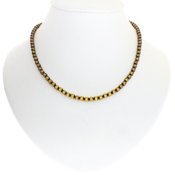 Bernsteinkette in Diamantfacettenform 