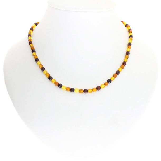 Dreifarbige Mischung von Diamantfacetten in Form einer Bernsteinkette 