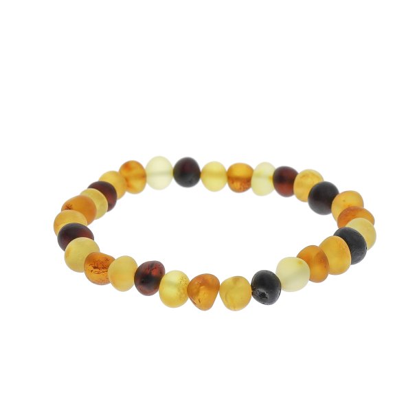 Naturligt Rav Armb�nd � �gte Nordisk Upoleret Rav � H�ndsamlet Smykke