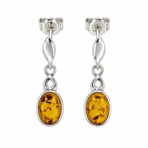 Ohrh�nger mit Echtem Bernstein aus 925 Sterling Silber