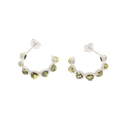 Kreoler grn med gte rav og .925 slv