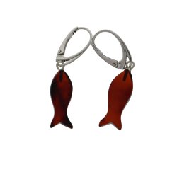 Fisk reringe i rav / Amber fish earrings