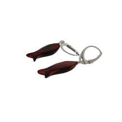 Fisk reringe i rav / Amber fish earrings