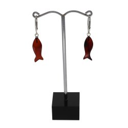 Fisk reringe i rav / Amber fish earrings