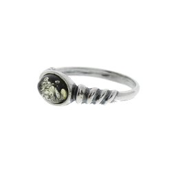 Ring I Sterling Slv Og Rav