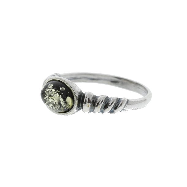 Ring I Sterling Slv Og Rav
