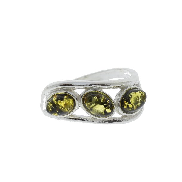 Ring I Sterling Slv Og Rav