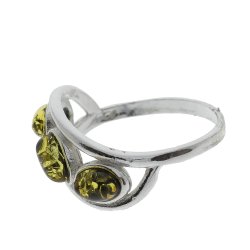 Ring I Sterling Slv Og Rav