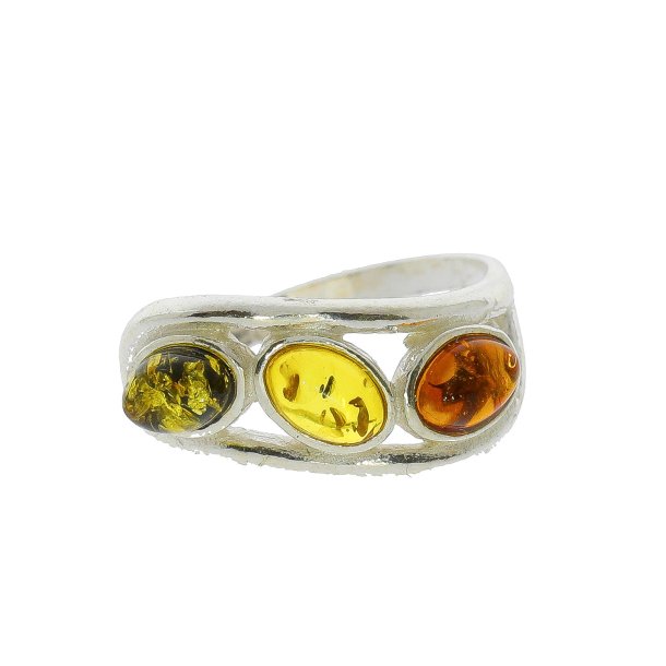 Ring I Sterling Slv Og Rav