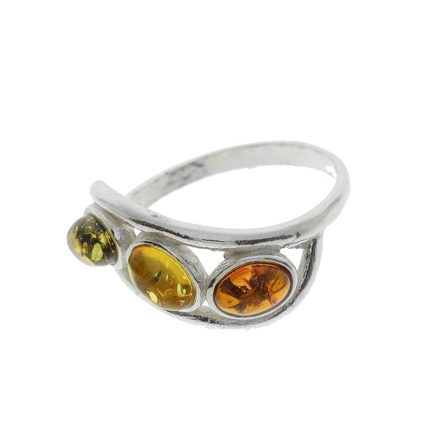 Ring I Sterling Slv Og Rav