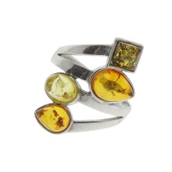 Ring I Sterling Slv Og Rav