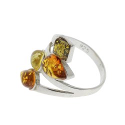 Ring I Sterling Slv Og Rav