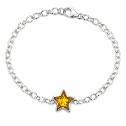 Sternarmband aus Bernstein und Silber 