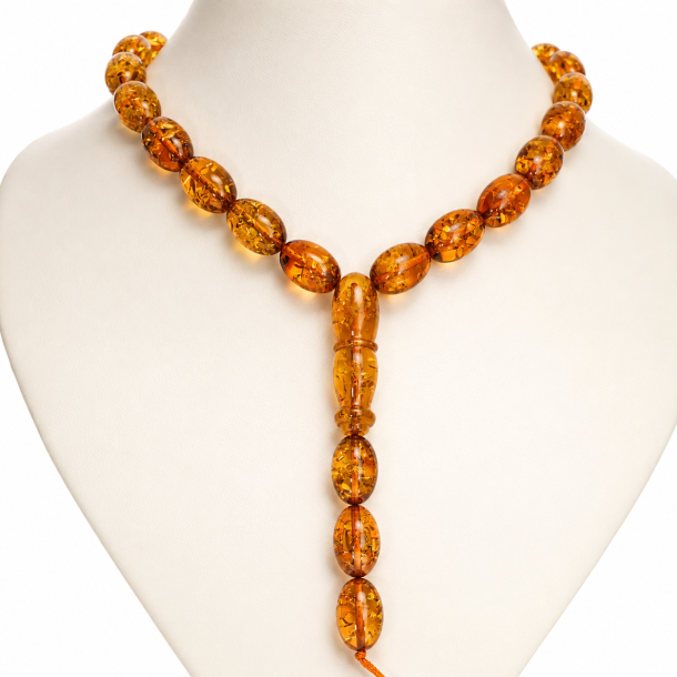 H�ndformet Muslimsk Bedek�de Af Det Flotteste Vesterhavs Ravperle 33 stykker  � Tasbih / Tespih  