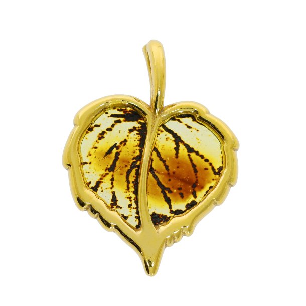 Blad Vedhng I Rav Og Forgyldt Slv