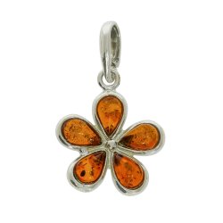 Blomst Vedh�ng I Rav Og Sterling S�lv