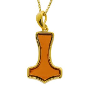 Thors Hammer Vedhng I Rav Og Forgyldt Sterling Slv