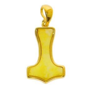 Thors Hammer Vedhng I Rav Og Forgyldt Sterling Slv