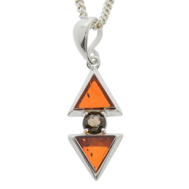 Rubin Og Rav VedhngI 925 Sterling Slv