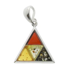 Trekant Vedhng I 925 Sterling Slv Og Rav