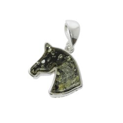 Hest Vedhng I 925 Sterling Slv Og Rav