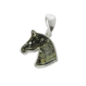 Hest Vedhng I 925 Sterling Slv Og Rav